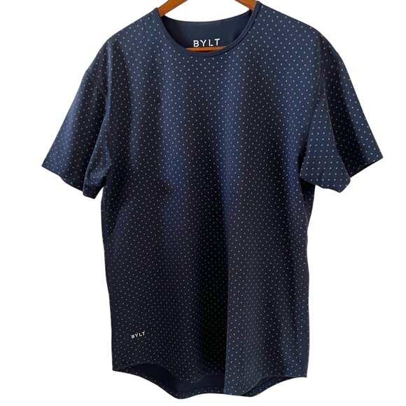 BYLT Basics Other - BYLT Men's Drop Cut Short Sleeve Dot Shirt Size L